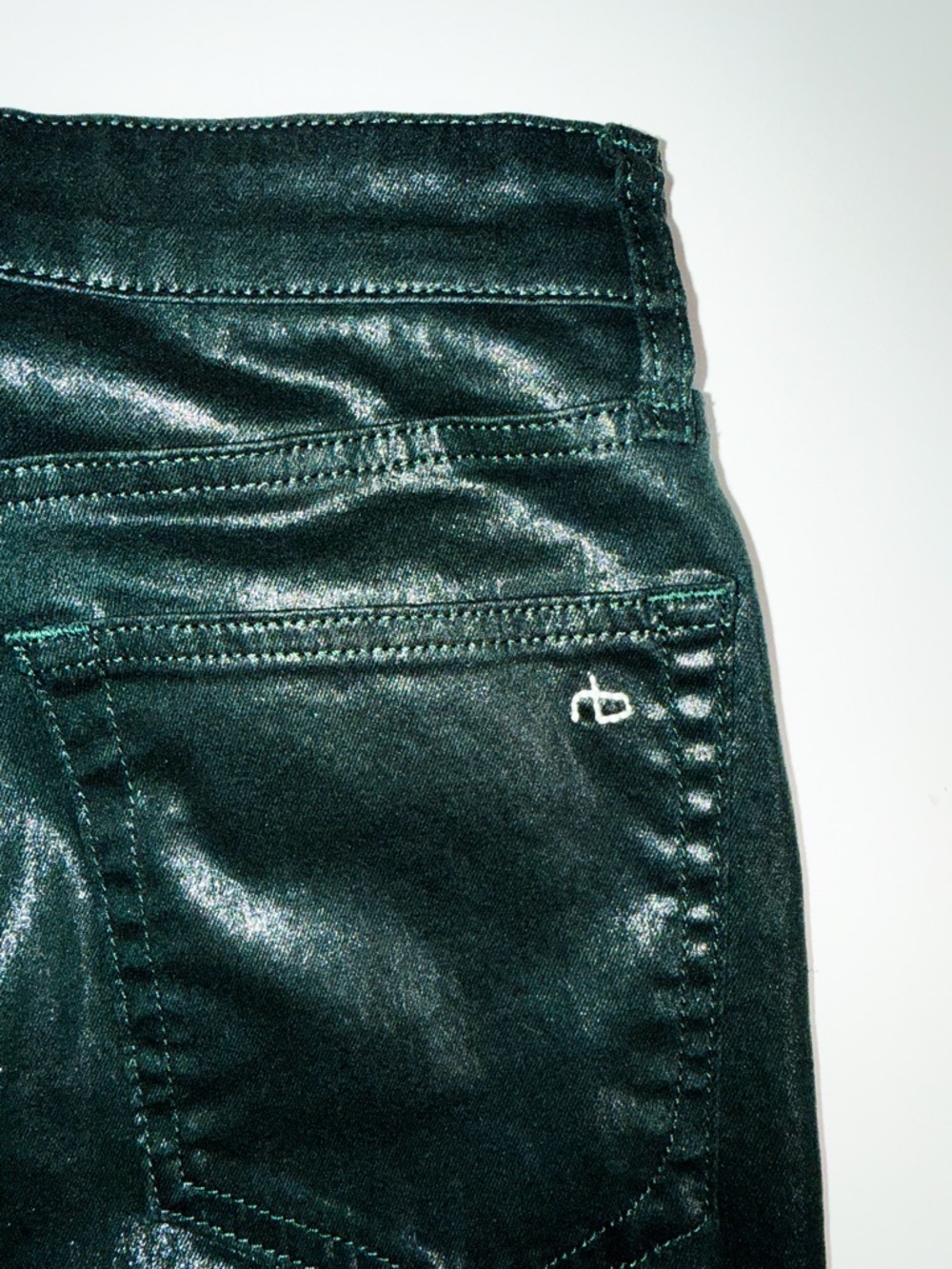Rag & Bone Casey High-Rise Ankle Flare - Coated Pine Grove - Picture 6 of 6